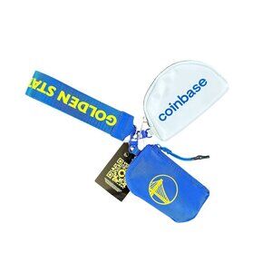 NEW NBA WARRIORS Dual Pouch Keychain Wristlet Golden State Warriors